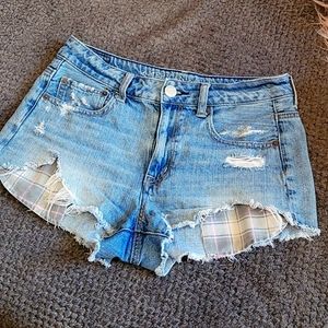 American eagle high rise festival plaid pockets